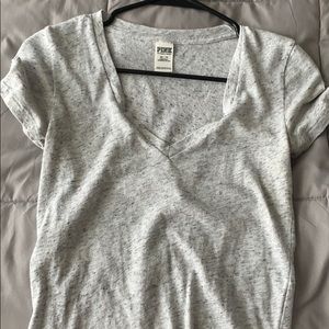 Gray t-shirt from pink can fit small!
